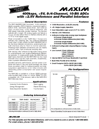 Datasheet MAX1090ACEI manufacturer MAXIM