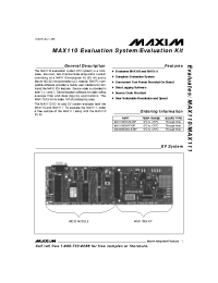 Datasheet MAX110EVC32 manufacturer MAXIM