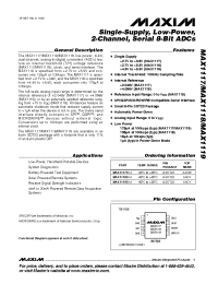 Datasheet MAX1118 manufacturer MAXIM