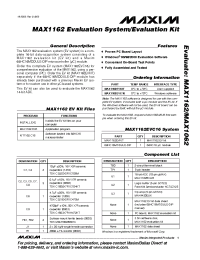 Datasheet MAX1162EVKIT manufacturer MAXIM