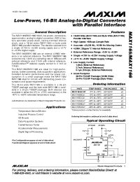 Datasheet MAX1165 manufacturer MAXIM