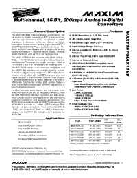 Datasheet MAX1168CCEG manufacturer MAXIM