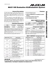Datasheet MAX1168EVC16 manufacturer MAXIM