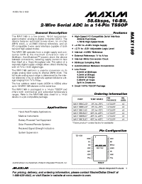 Datasheet MAX1169BCUD manufacturer MAXIM