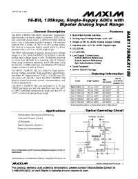 Datasheet MAX1178 manufacturer MAXIM