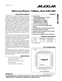 Datasheet MAX1191 manufacturer MAXIM