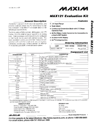 Datasheet MAX121EVKIT manufacturer MAXIM