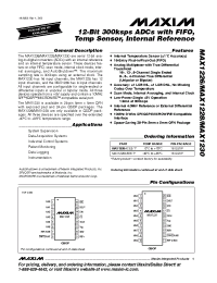 Datasheet MAX1230BCGI-T manufacturer MAXIM