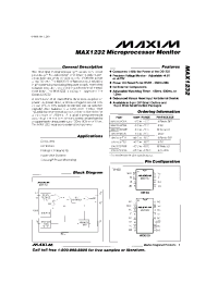 Datasheet MAX1232C manufacturer MAXIM