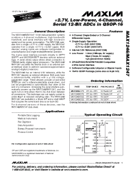 Datasheet MAX1247AM manufacturer MAXIM