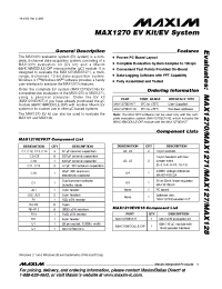 Datasheet MAX1270EVSYS manufacturer MAXIM