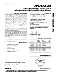 Datasheet MAX1272CUA manufacturer MAXIM