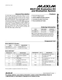 Datasheet MAX1286EVKIT manufacturer MAXIM