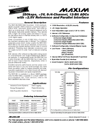 Datasheet MAX1291 manufacturer MAXIM