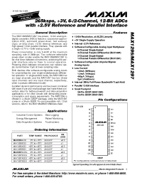 Datasheet MAX1295 manufacturer MAXIM