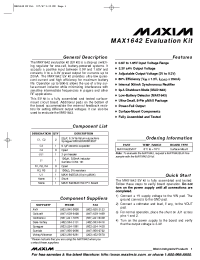 Datasheet MAX1642EVKIT производства MAXIM