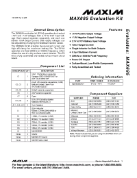 Datasheet MAX685EVKIT manufacturer MAXIM