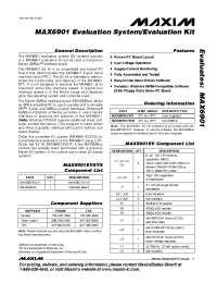 Datasheet MAX6901EVKIT manufacturer MAXIM