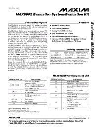 Datasheet MAX6902EVKIT manufacturer MAXIM