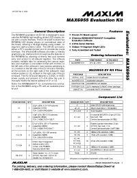 Datasheet MAX6955EVKIT manufacturer MAXIM