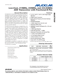 Datasheet MAX7030LATJ manufacturer MAXIM