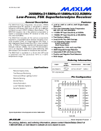 Datasheet MAX7042 manufacturer MAXIM