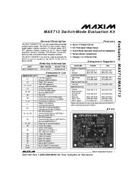 Datasheet MAX713SWEVKIT-SO производства MAXIM