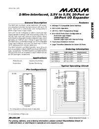 Datasheet MAX7300AAX manufacturer MAXIM