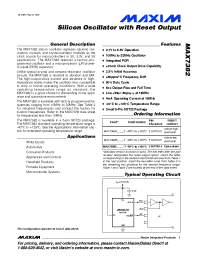 Datasheet MAX7382CRUK manufacturer MAXIM