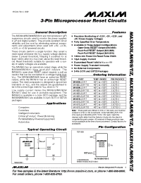 Datasheet MAX803REXR-T10 manufacturer MAXIM