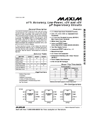 Datasheet MAX816CPA manufacturer MAXIM