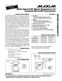 Datasheet MAX8515EZK-T manufacturer MAXIM