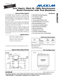 Datasheet MAX8627ETD+ manufacturer MAXIM