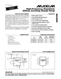 Datasheet MAX889RESA manufacturer MAXIM