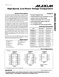 Datasheet MAX901AESE manufacturer MAXIM
