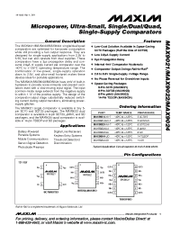 Datasheet MAX9022AKA-T manufacturer MAXIM