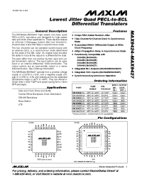 Datasheet MAX9424EHJ производства MAXIM