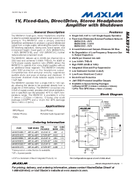 Datasheet MAX9721BEBC-T производства MAXIM