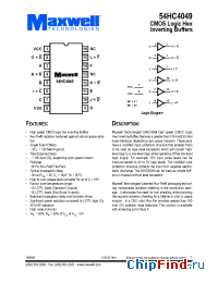 Datasheet 54HC4049 manufacturer Maxwell