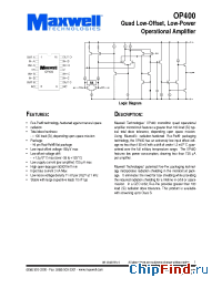 Datasheet OP400 manufacturer Maxwell