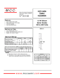 Datasheet 1EZ120D5 manufacturer MCC