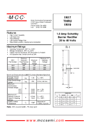 Datasheet 1N17 manufacturer MCC
