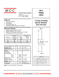 Datasheet 1N18 производства MCC