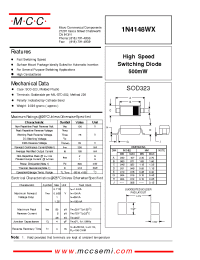 Datasheet 1N4148WX manufacturer MCC