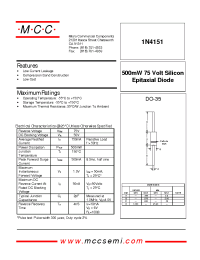 Datasheet 1N4151 manufacturer MCC