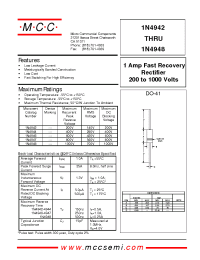 Datasheet 1N4947 manufacturer MCC