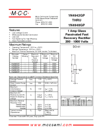 Datasheet 1N4947GP manufacturer MCC
