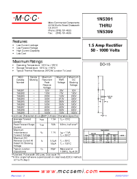 Datasheet 1N5393B manufacturer MCC