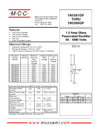 Datasheet 1N5393GP manufacturer MCC