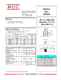 Datasheet 1N5816 manufacturer MCC